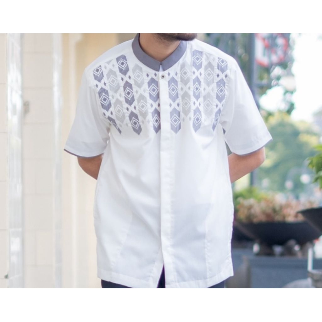 baju koko baju koko bordir baju koko putih tulang baju koko pria dewasa baju koko lengan pendek Af03
