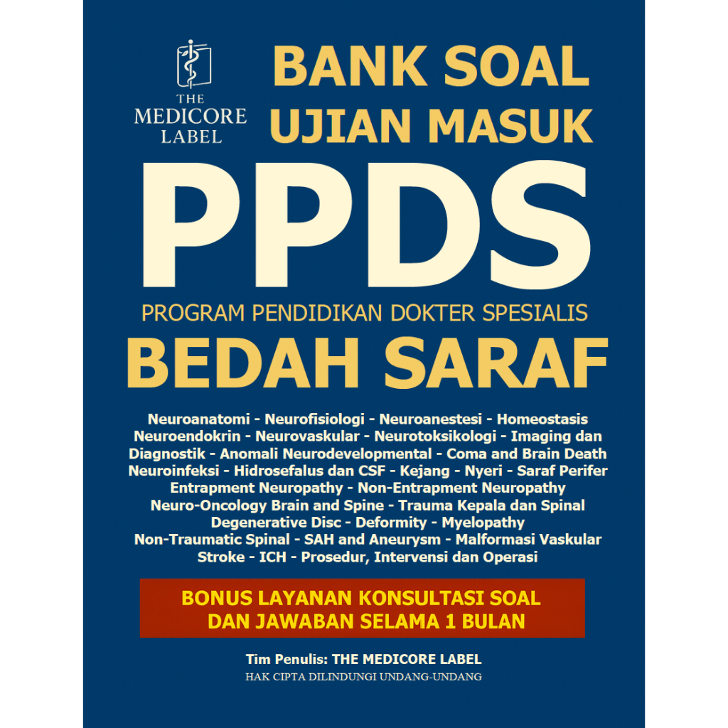 Bank Soal PPDS Bedah Saraf Buku Soal Ujian Masuk Program Pendidikan Dokter Spesialis Sp.BS Neurologi