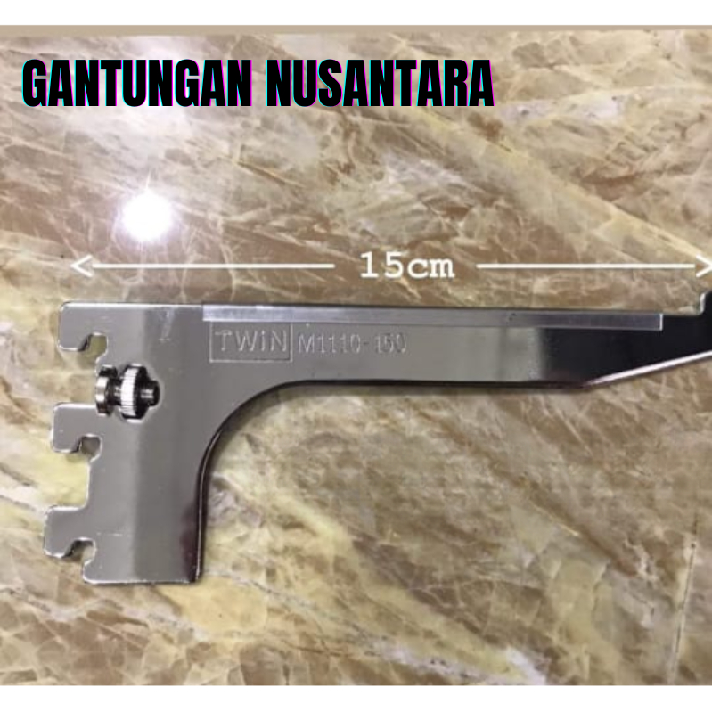 DAUN BRACKET KACA 15 CM / PENYAGGA DISPLAY KACA