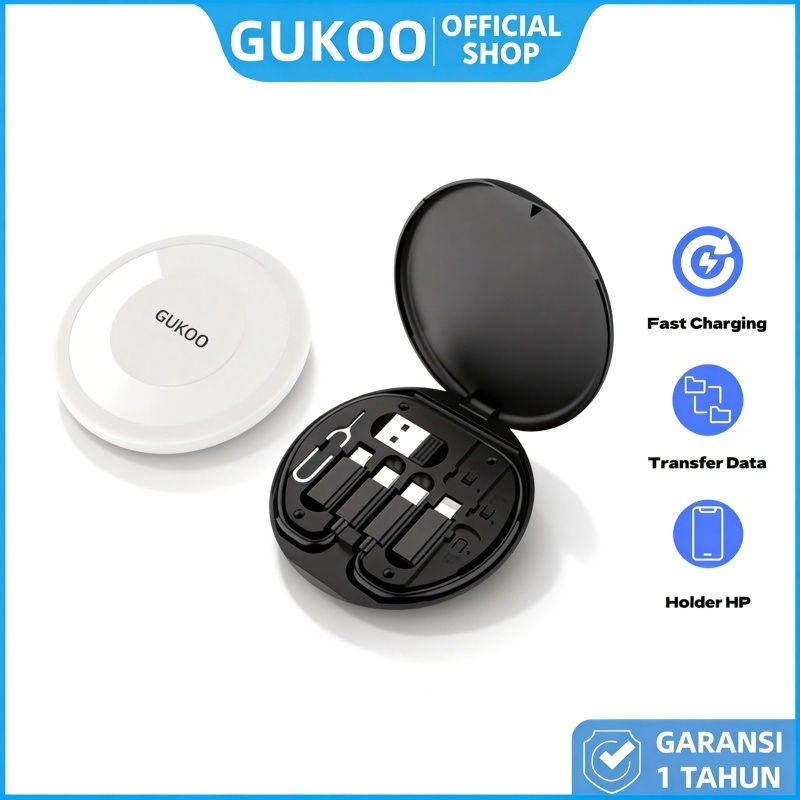 GUKOO BOX SIM & OTG ORGANIZER - Charger Cepat 60W | Bisa Jadi Dudukan HP | Sertakan Tempat Kartu SIM