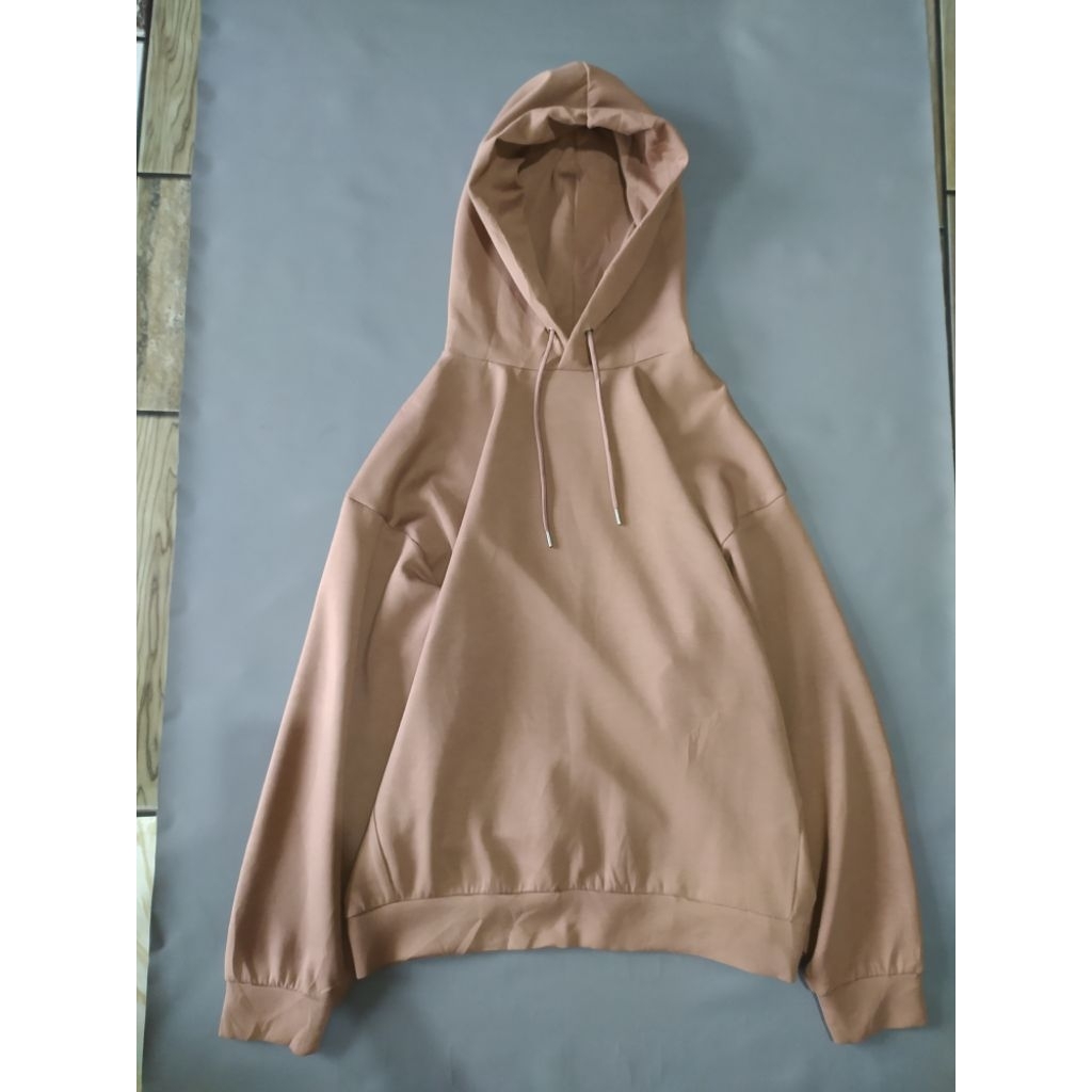 Hoodie scuba gu coklat xl