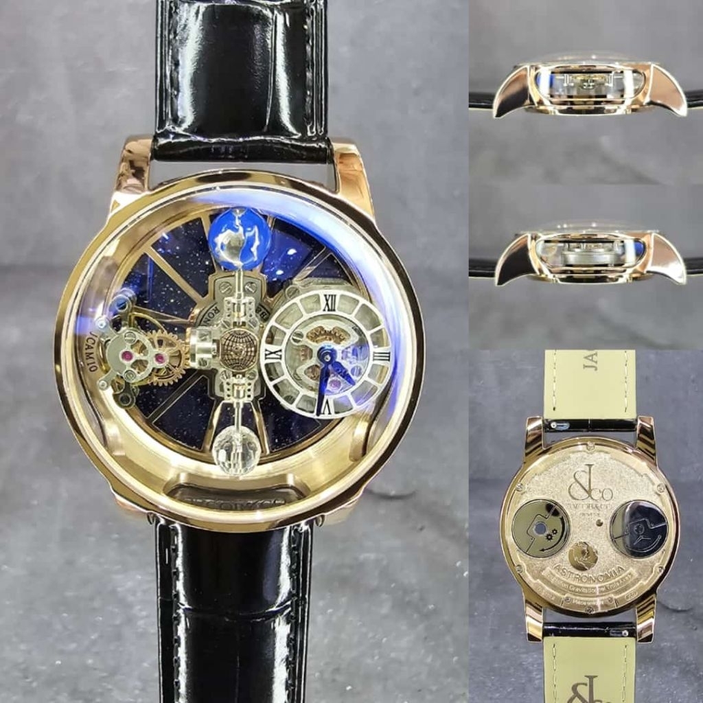 JAM TANGAN PRIA JACOB & CO ASTRONOMIA QUARTZ SWISS STRAP ALIGATOR LEATHER