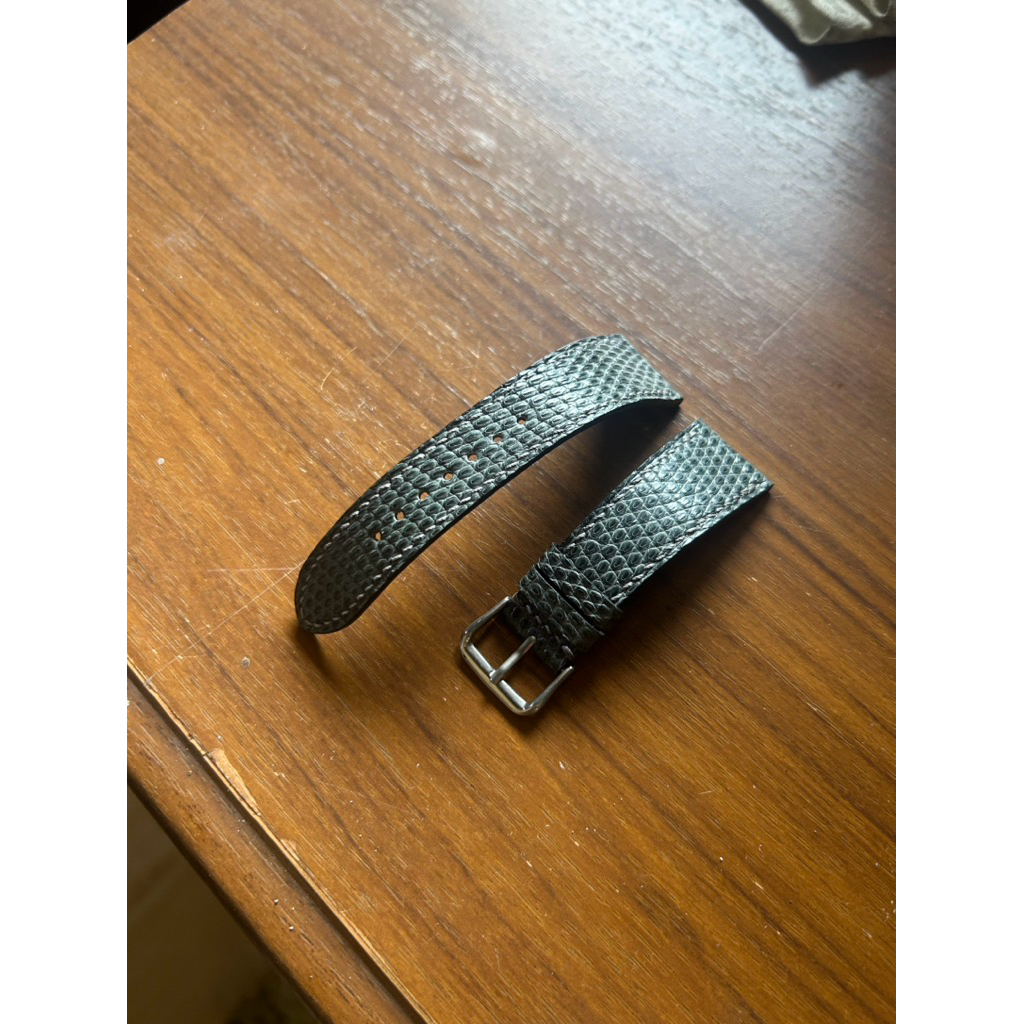 Green lizard leather strap 23 mm