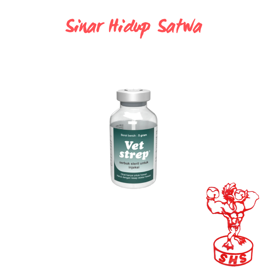 Vet Strep Serbuk Steril Botol 5 gram Obat ayam sakit