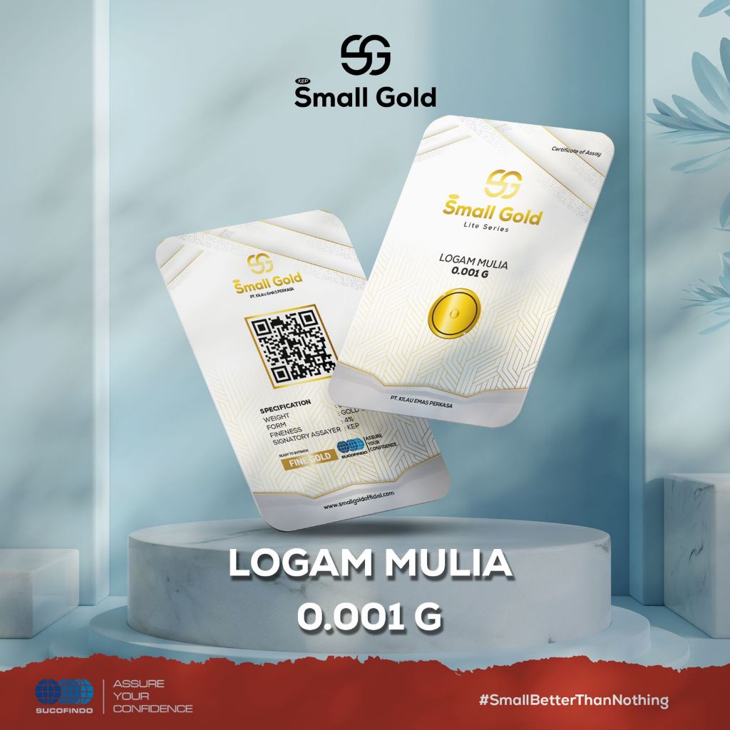 SMALL GOLD 0.001 gram LITE SERIES Emas Mini Logam Mulia Baby Gold Souvenir Emas Asli
