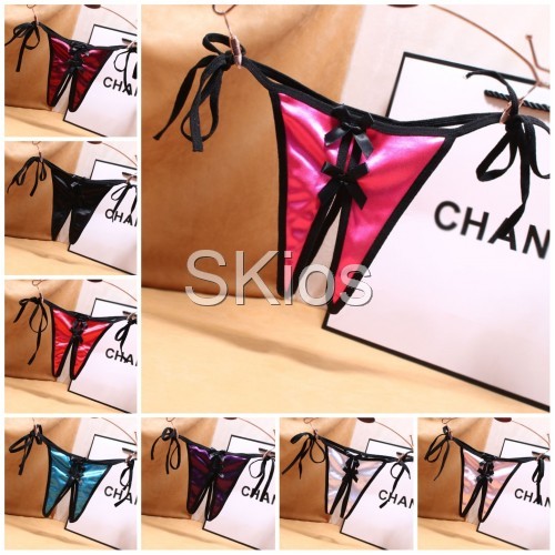 Lingerie Satin Open Crotch Panties Celana Dalam Wanita Model Ikat Samping G String L373