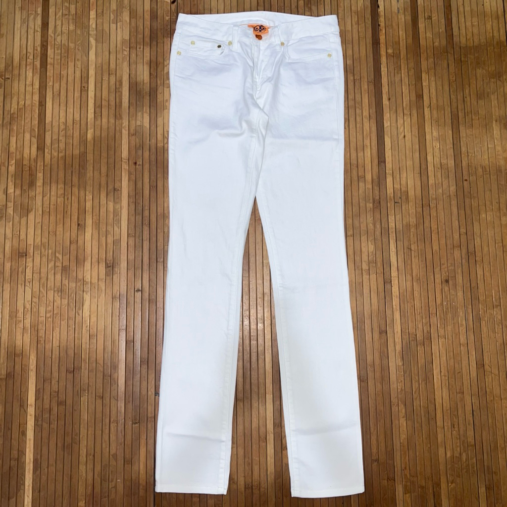 TORY BURCH WHITE SUPER SKINNY FIT DENIM JEANS ysl play cdg