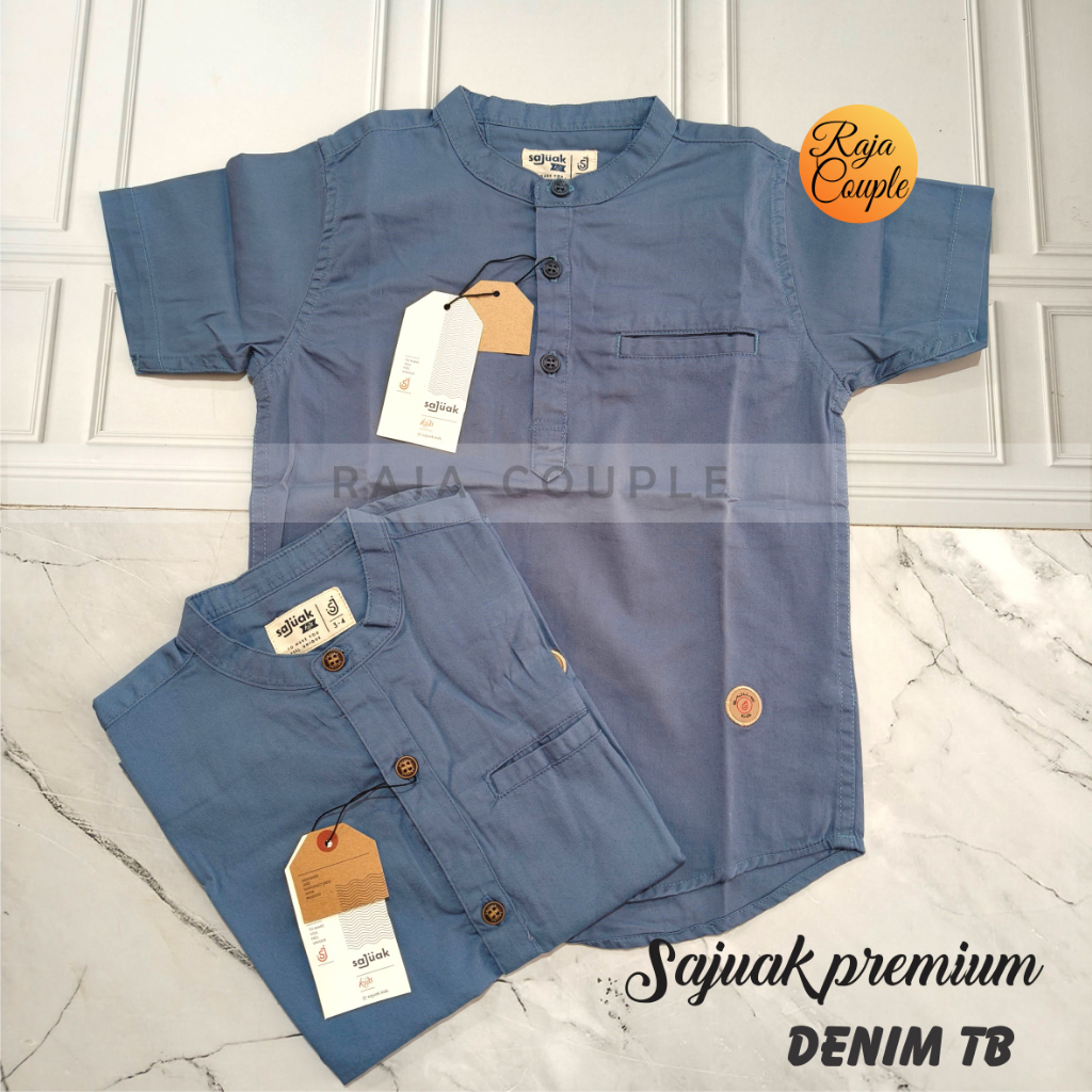 SAJUAK TB PREMIUM DENIM KEMEJA KOKO COUPLE AYAH ANAK ORIGINAL SAJUAK