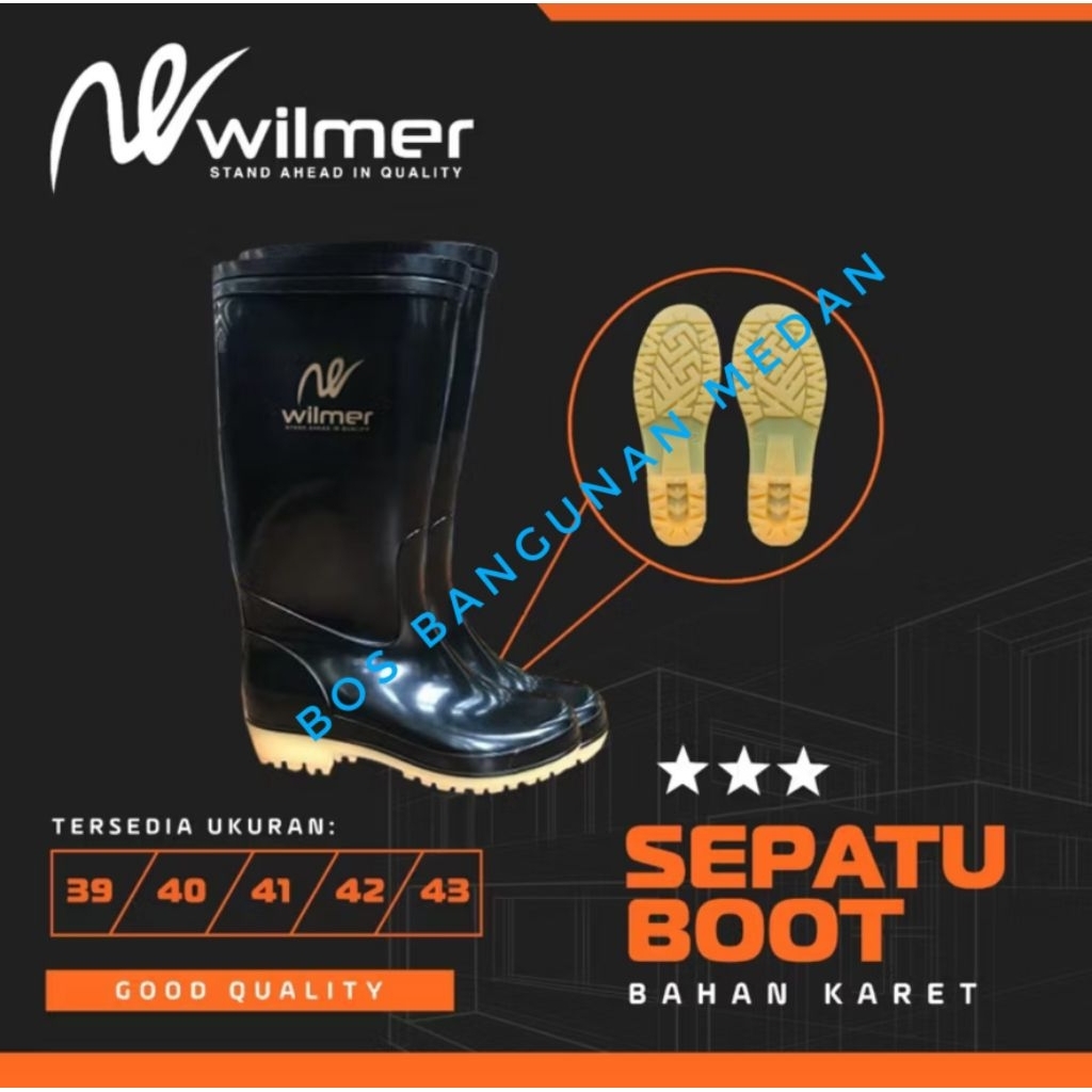 Sepatu Boots Karet hitam Tinggi / Sepatu Ikan / Sepatu Pertanian / Sepatu Boot Proyek Anti Slip Anti
