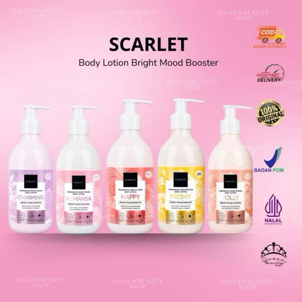 Repack Scarlett Whitening Body Lotion - Mencerahkan & Melembabkan Kulit, 300ml