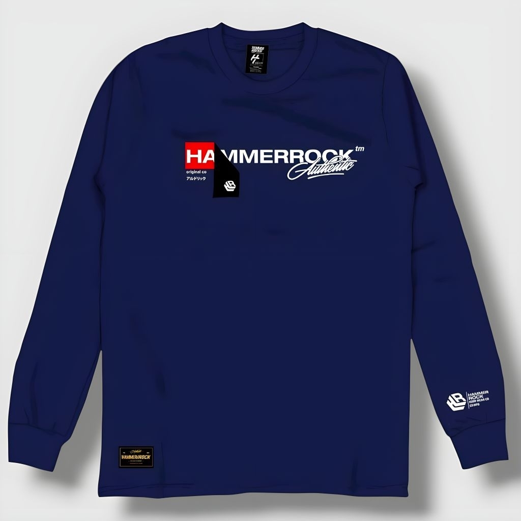 Kaos Distro Original Hammer Rock Lengan Panjang Baju Pria/Wanita Terbaru Kaos Hammer Rock Terlaris C