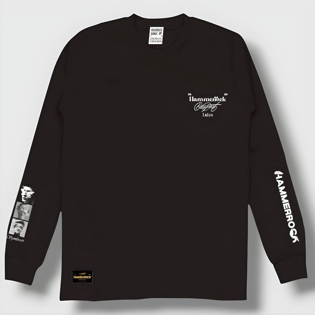 Kaos Distro Pria Hammer Rock Lengan Panjang Baju Casual Longsleeve Hammer Rock Original Baju Terlari
