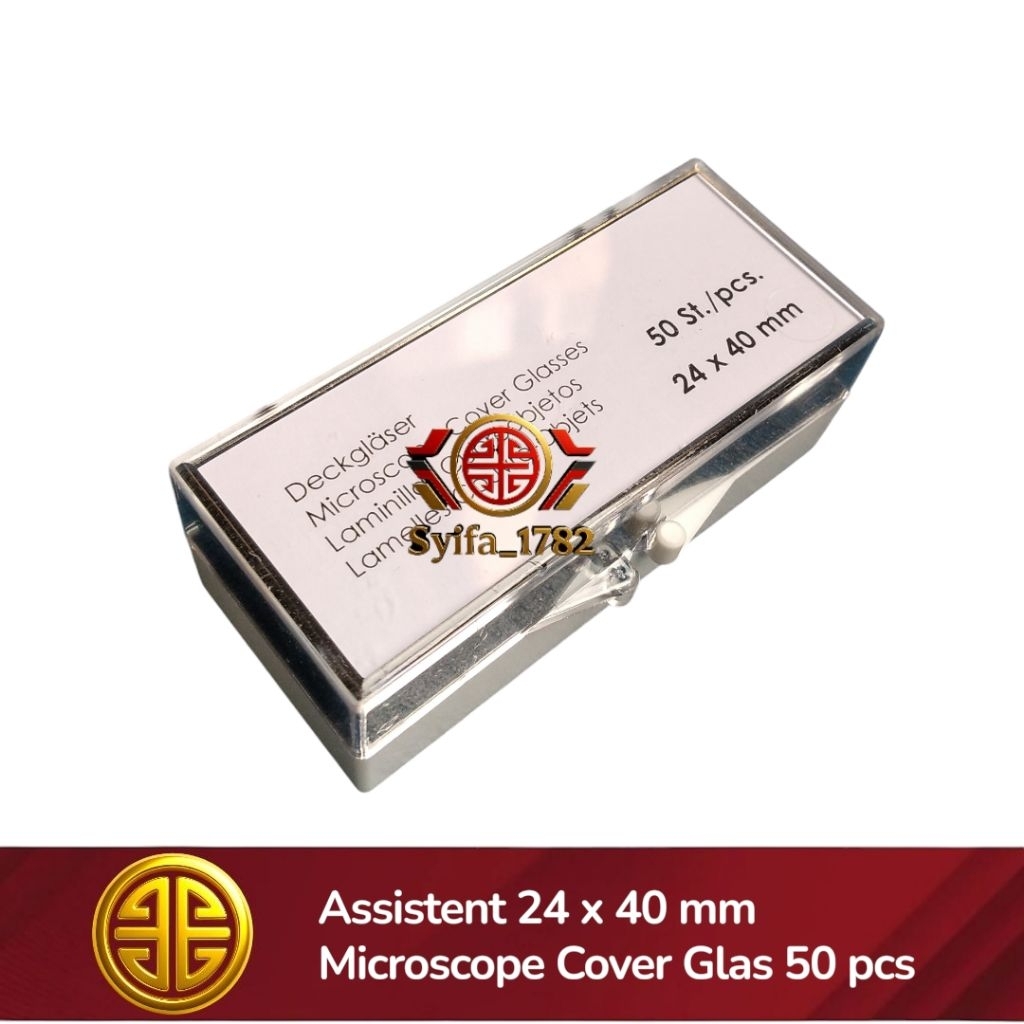 Assistent 24 x 40 mm mikroskop cover glass laboratorium isi 50 pcs