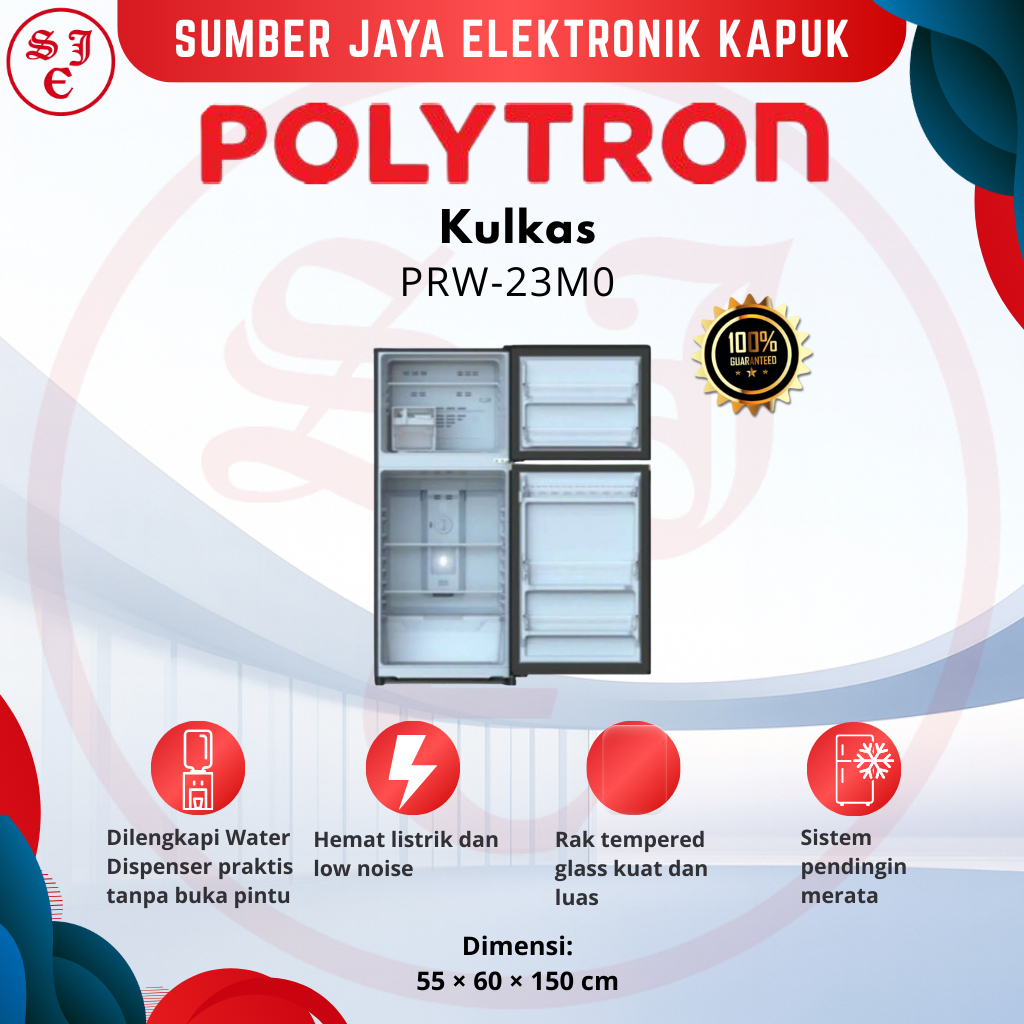 Polytron Kulkas 2 Pintu 220 L PRW23MO / PRW‑23MO