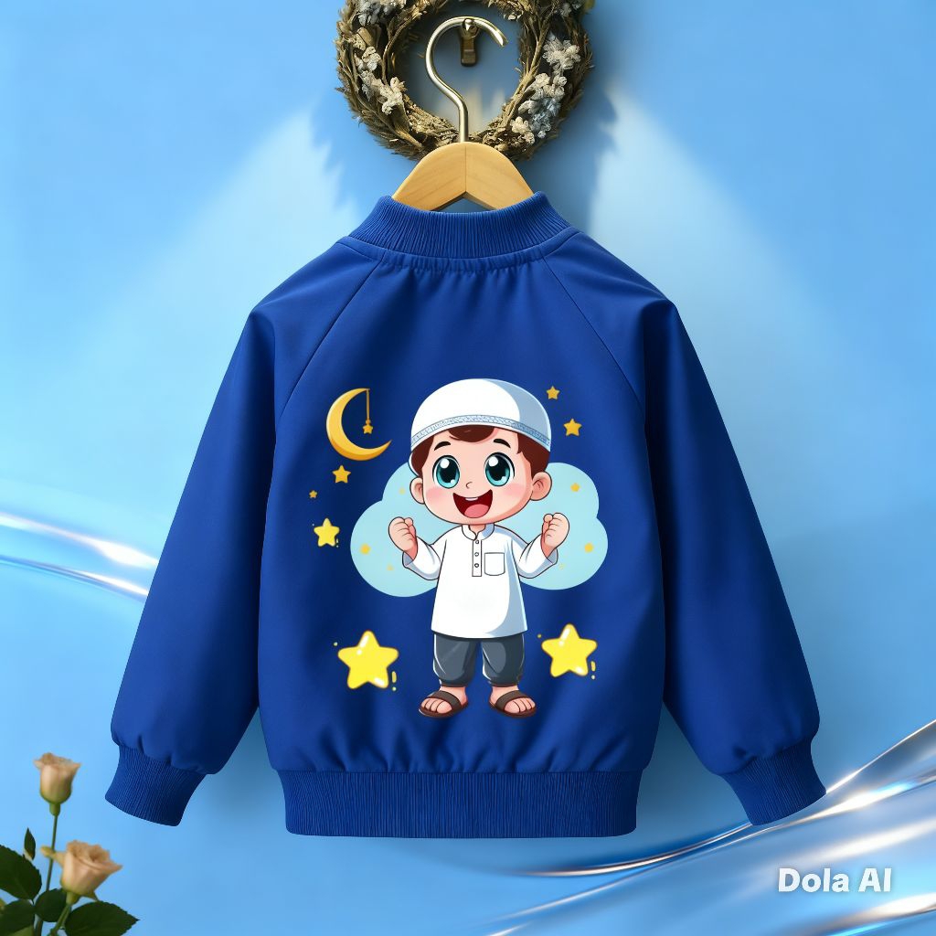 JAKET BOMBER ANAK LAKI LAKI USIA 1-12 TAHUN MOTIFF MUSLIM BOY|JAKET KEREN ANAK LAKI LAKI|JAKET PARAS