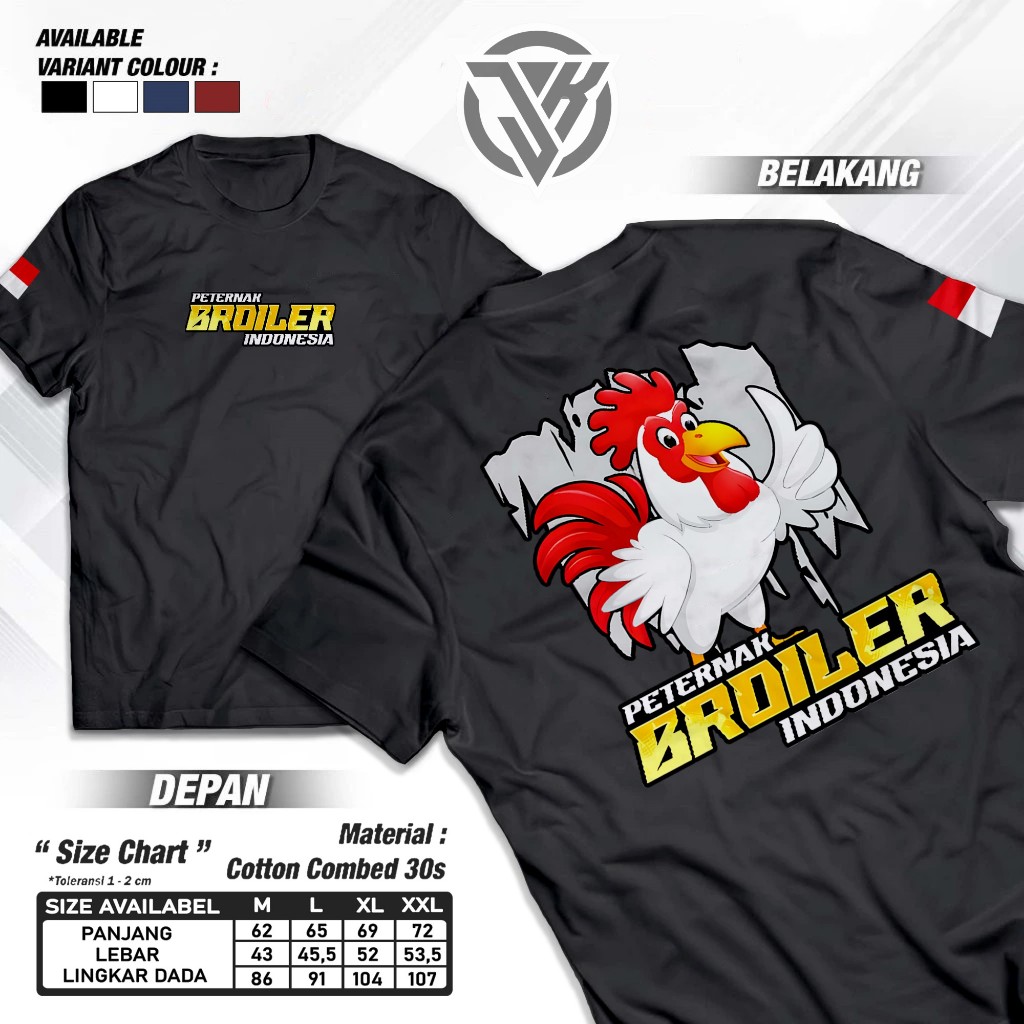 T-Shirt Unisex - Kaos PETERNAK BROILER New Artikel - Kaos Peternak Ayam - Baju Distro Murah - Kaos P