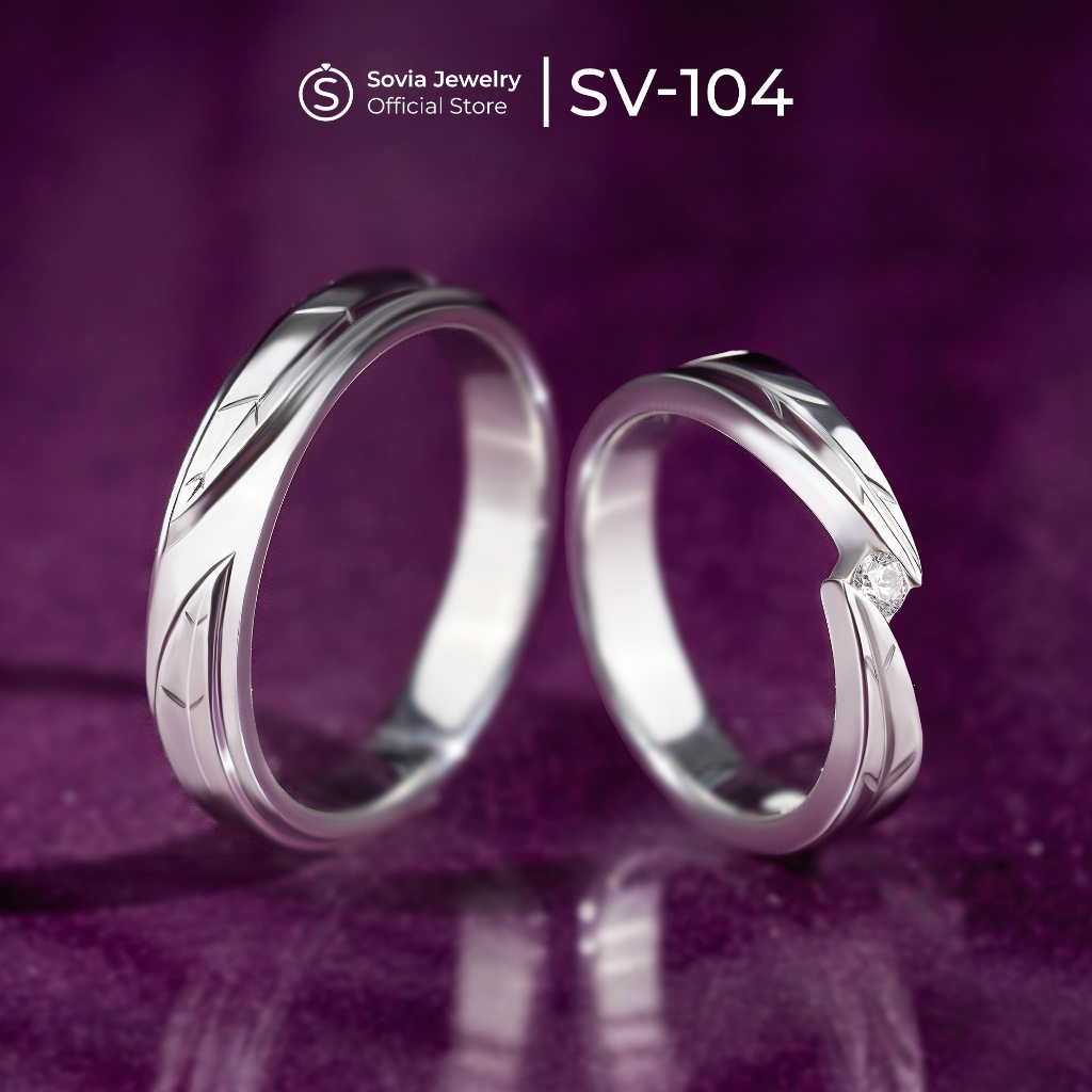Sovia Jewelry - Cincin Couple Nikah Tunangan Silver Perak Desain SV-104
