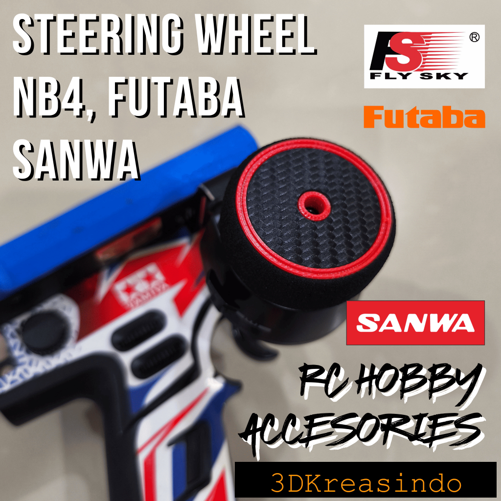 Steering Wheel for Noble NB4, Futaba, Sanwa MT & M17 M12 Receiver Aksesoris Remote - S3D