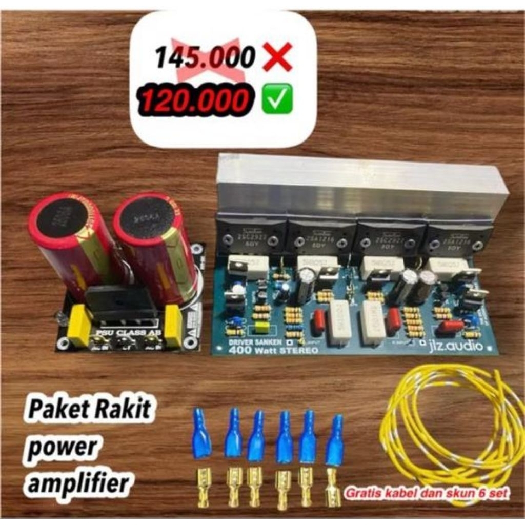 [promo]paket rakit power amplifier Sanken stereo 800 watt + PSU siap pakai