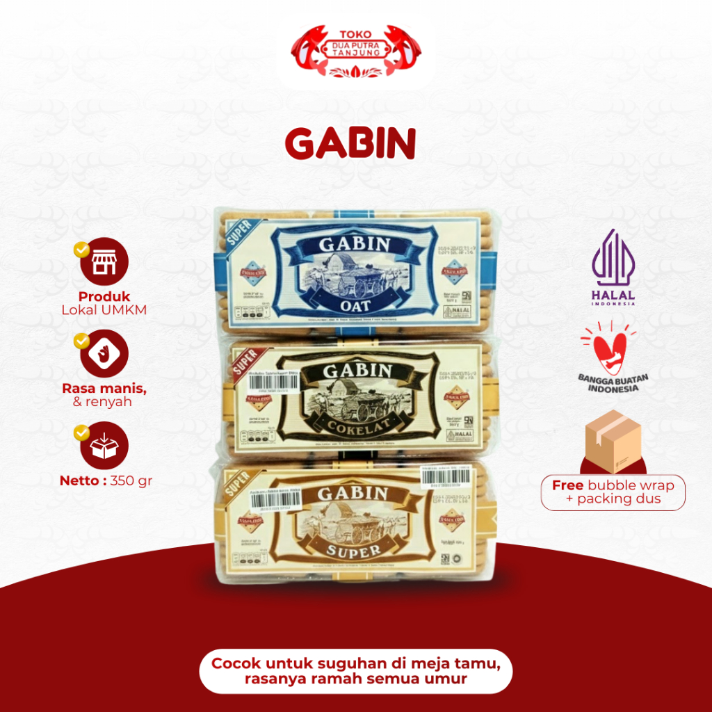 Dua Putra Tanjung Anekabis Gabin 350gr Cemilan Biskuit Kue Kering Rasa Coklat Oat Manis Renyah