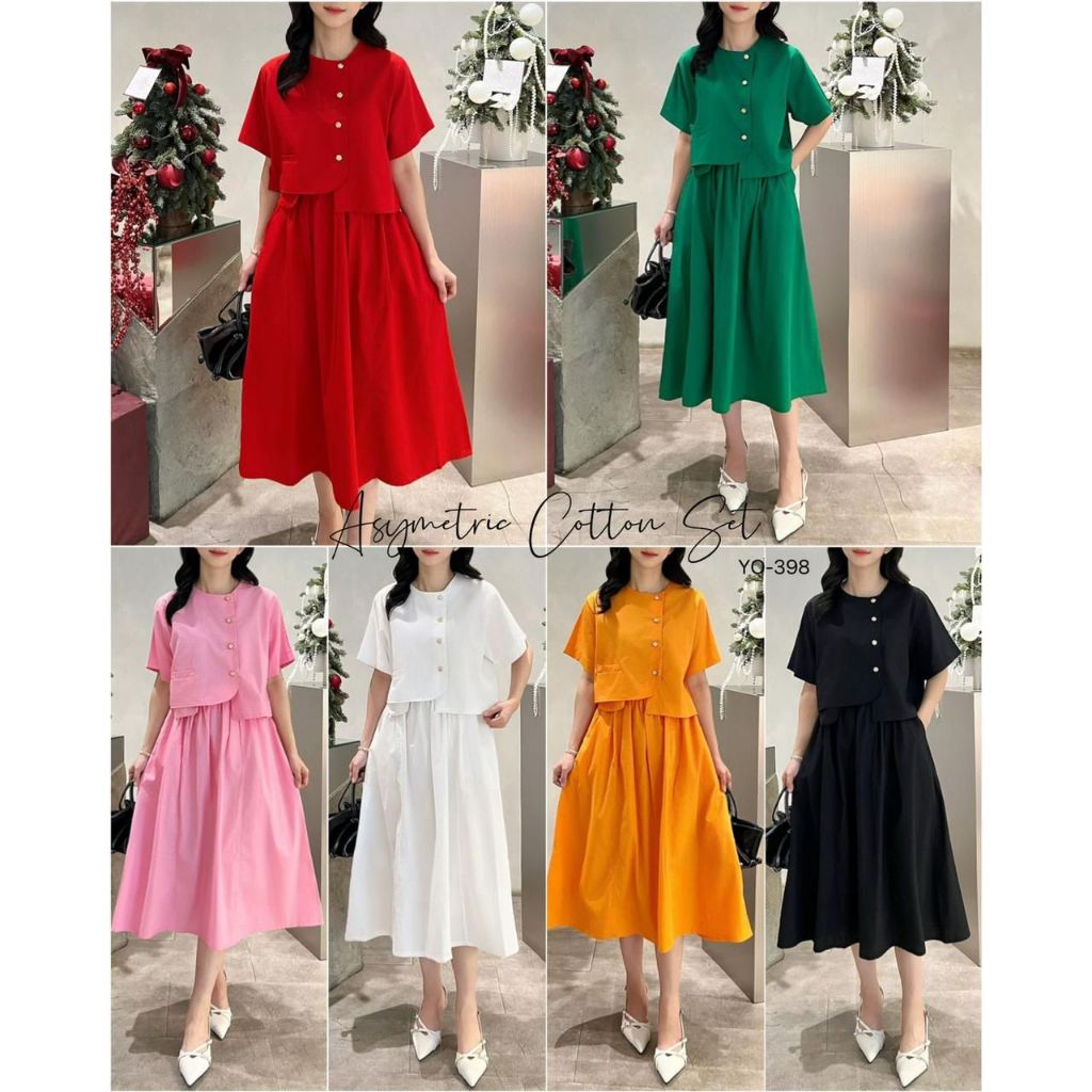 SJM SET AVELINE - KEMEJA DAN ROK - KATUN POPLIN