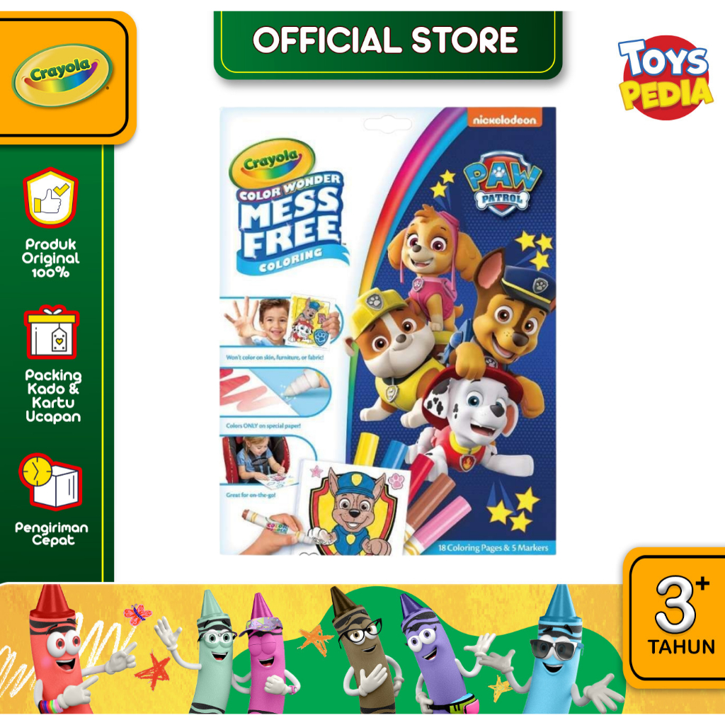 CRAYOLA Color Wonder Paw Patrol Foldalope 18Pk