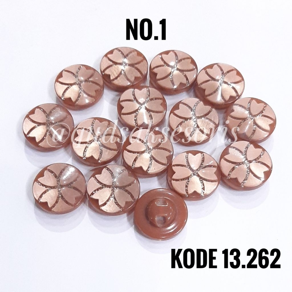 Kancing mentos hias 2cm per lusin