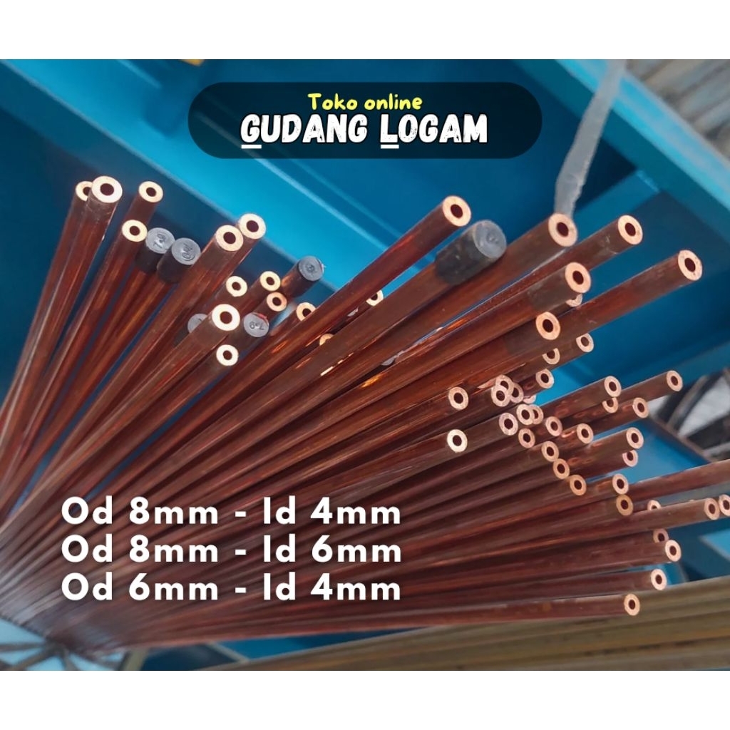 Logam As Pipa Tembaga  OD 8mm/6mm  ID 4mm/6mm