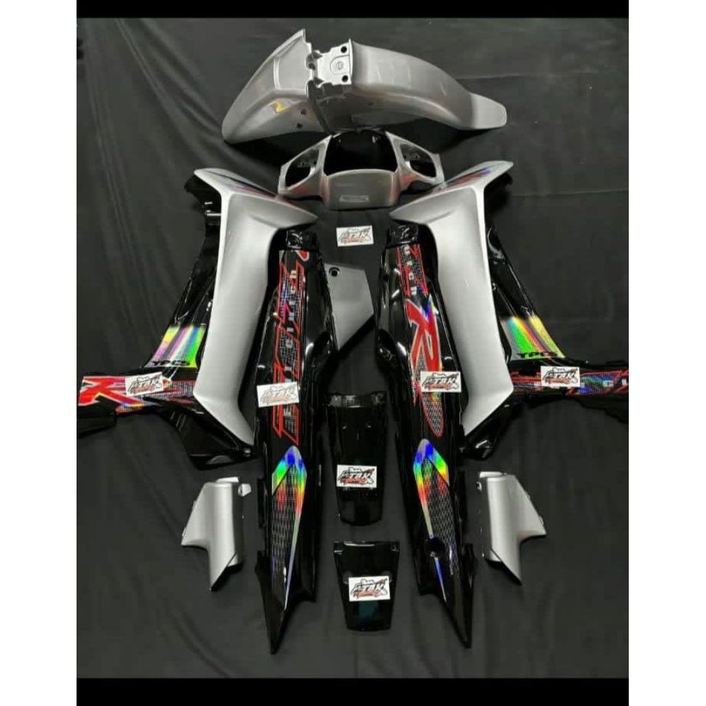STRIPING MOTOR FIZR  2002 silver hitam HOLOGRAM