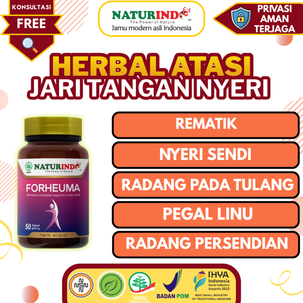 Herbal Atasi Jari Tangan Nyeri Sendi Nyeri Radang Sendi Peradangan Sendi Nyeri Rematik FORHEUMA