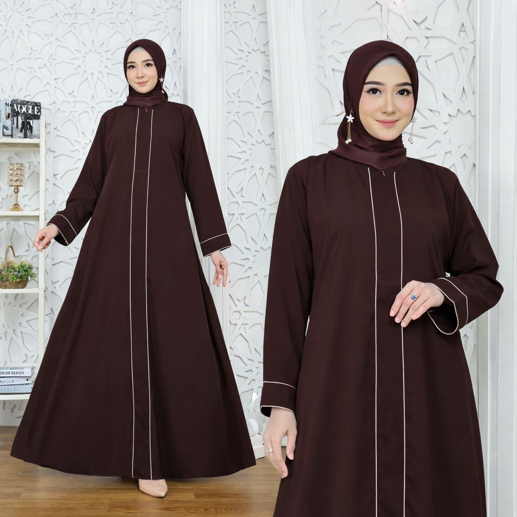 FREE HIJAB GAMIS POLOS SIMPEL - GAMIS ABAYA SIMPLE POLOS BAHAN WOLFISH - GAMIS POLOS BAHAN WOLFISH P
