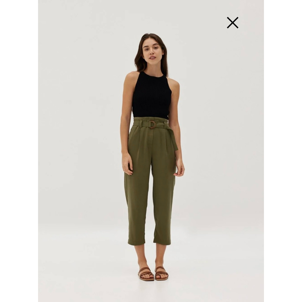 LOVE BONITO - DELANIE PANTS (OLIVE) XXS