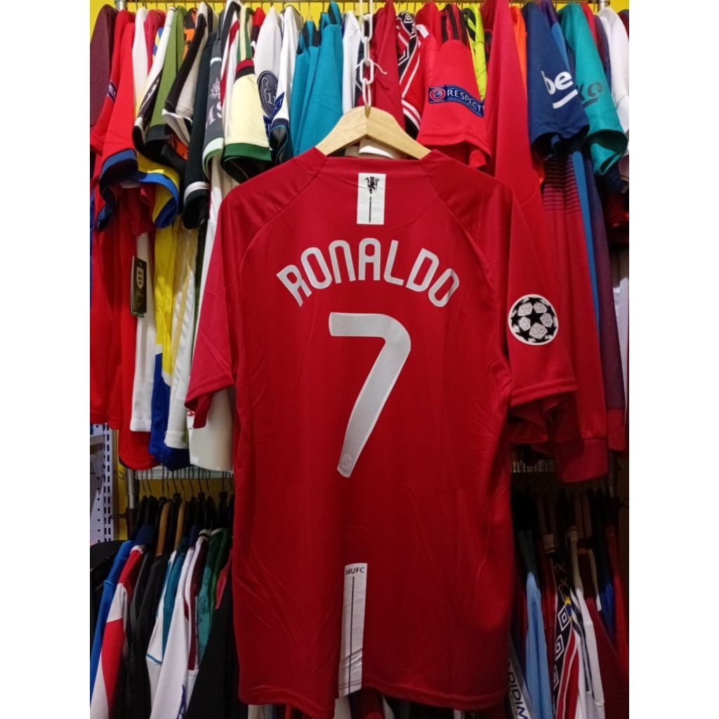Jersey Bola Retro GO MU 2007 2008 Home Final Moscow RONALDO 7