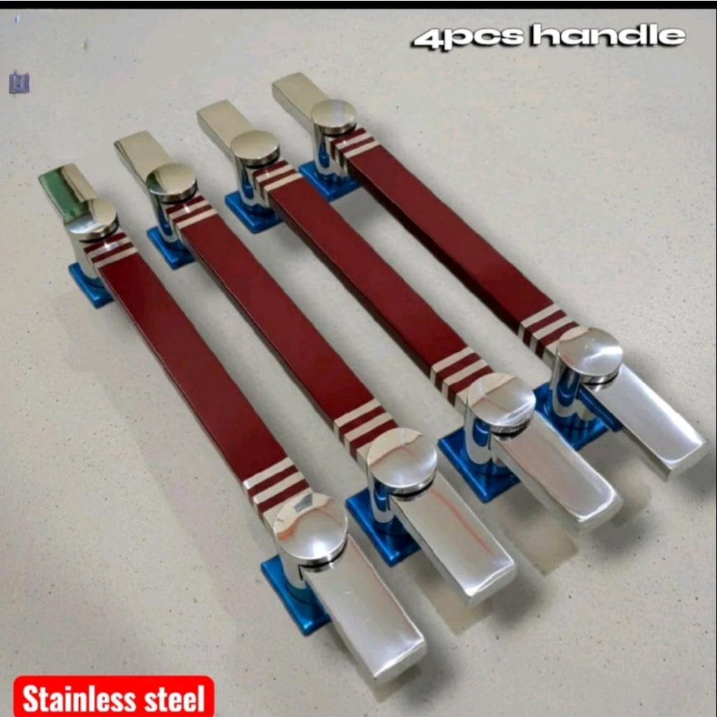 Handle Pintu Stainless Minimalis Anti Karat 4biji plus kunci