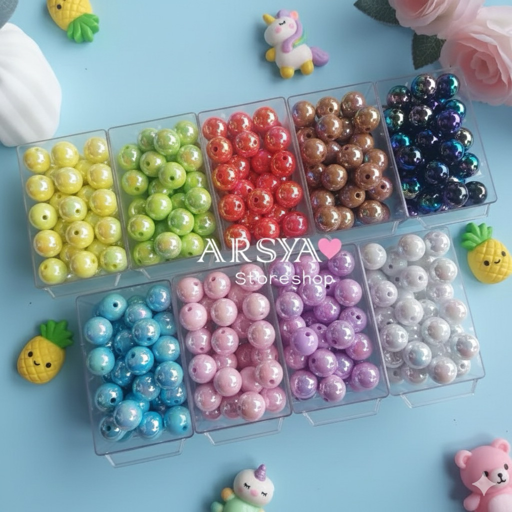 50 Pcs Manik 16mm UV luxury DIY mix warna