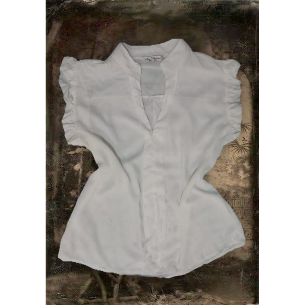 Kemeja Wanita Blouse Lengan Pendek Polos