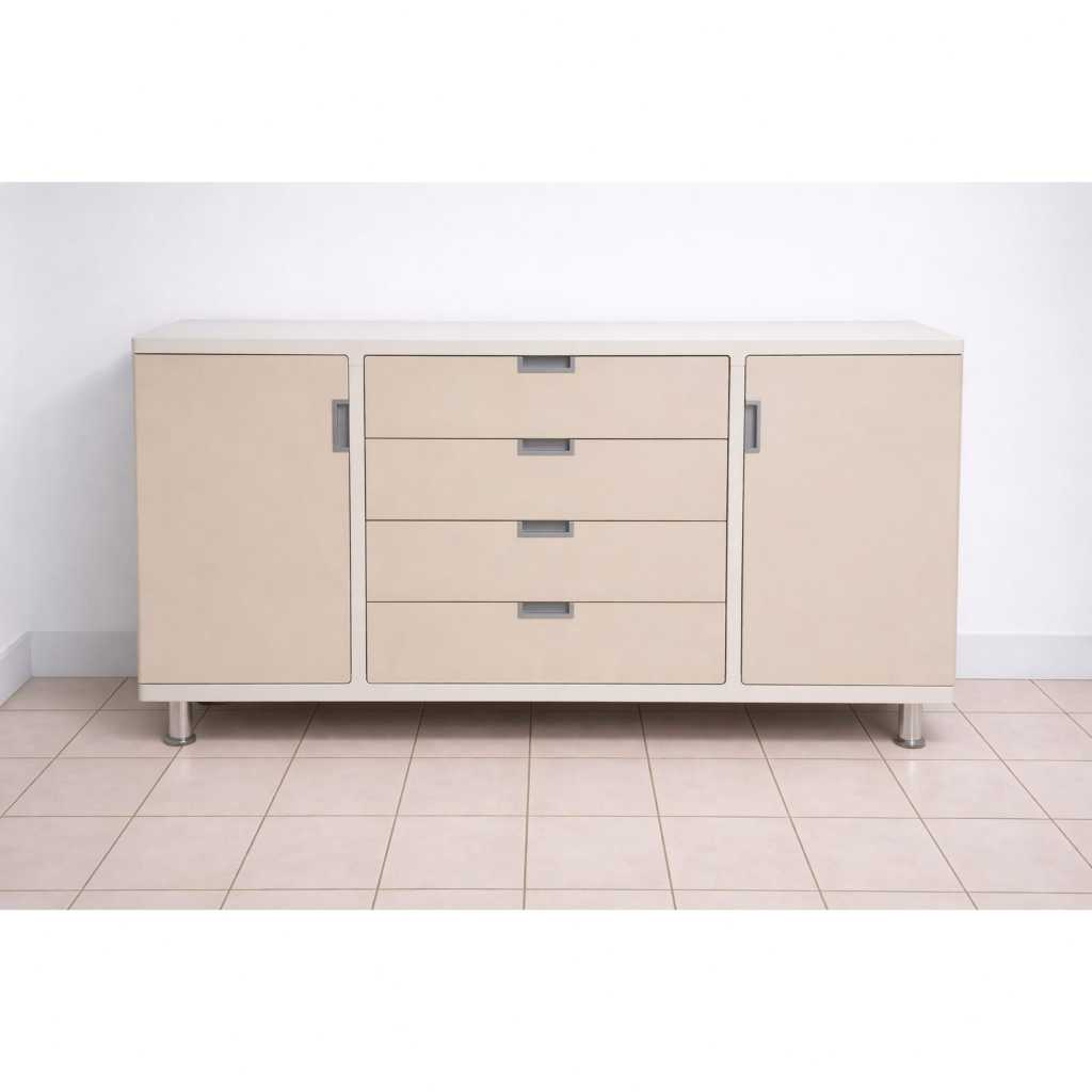 Sideboard / Credenza Executive (Abu-abu & Putih)