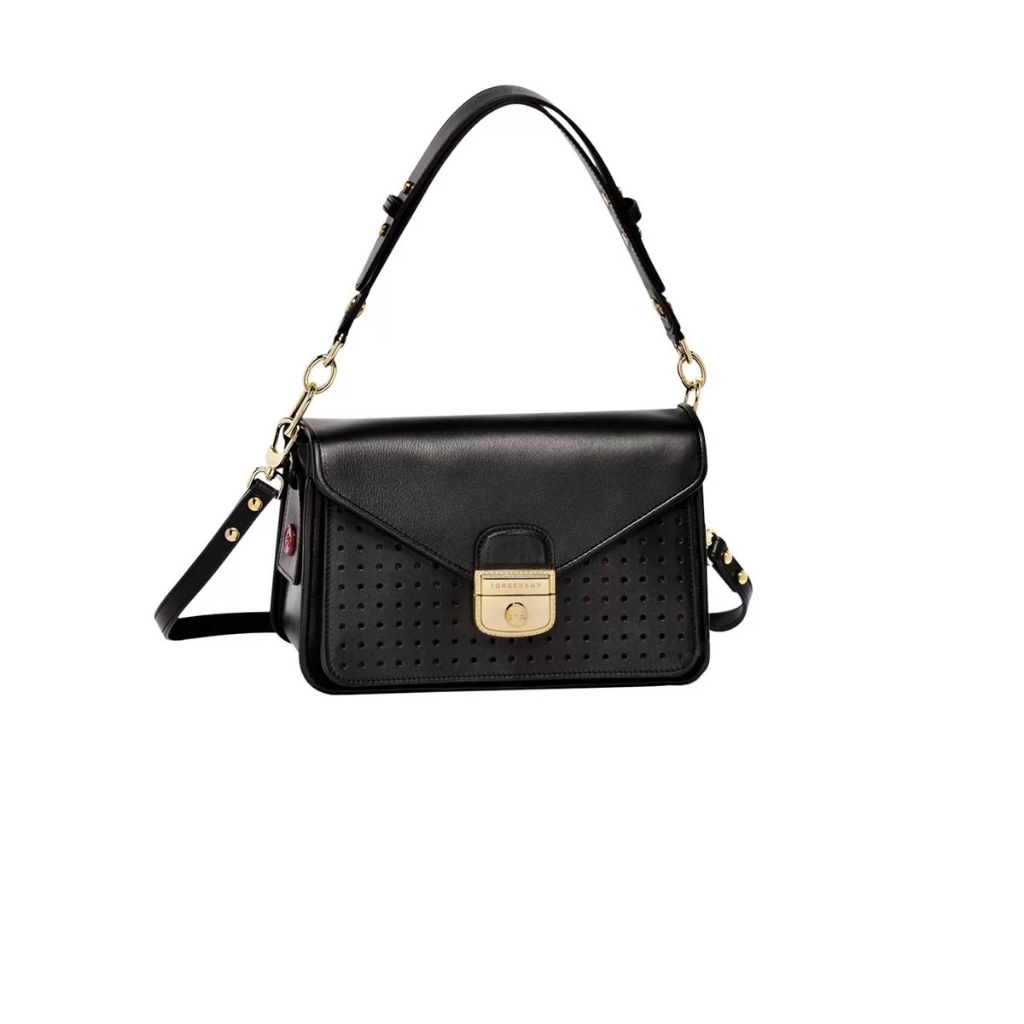 Geeluxury Mademoiselle Crossbody Bag Leather Black