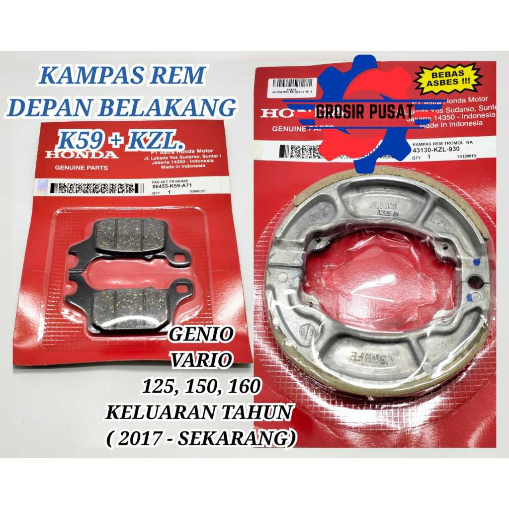 KAMPAS REM DEPAN BELAKANG VARIO 150 KAMPAS REM SET DEPAN BELAKANG HONDA VARIO 125 150 DISPAD VARIO