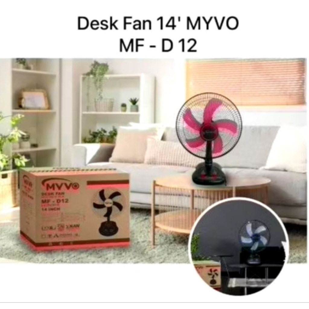 Desk Fan Myvo MF-D12 / Kipas Angin Meja Myvo 14 inch