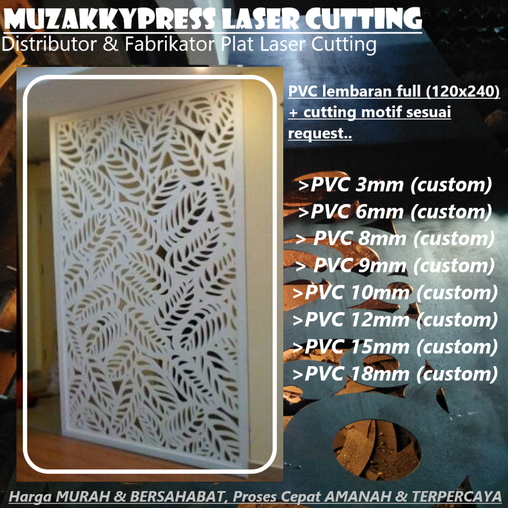 CUTTING ORNAMEN PVC 3MM 120x240cm (CNC ROUTER)