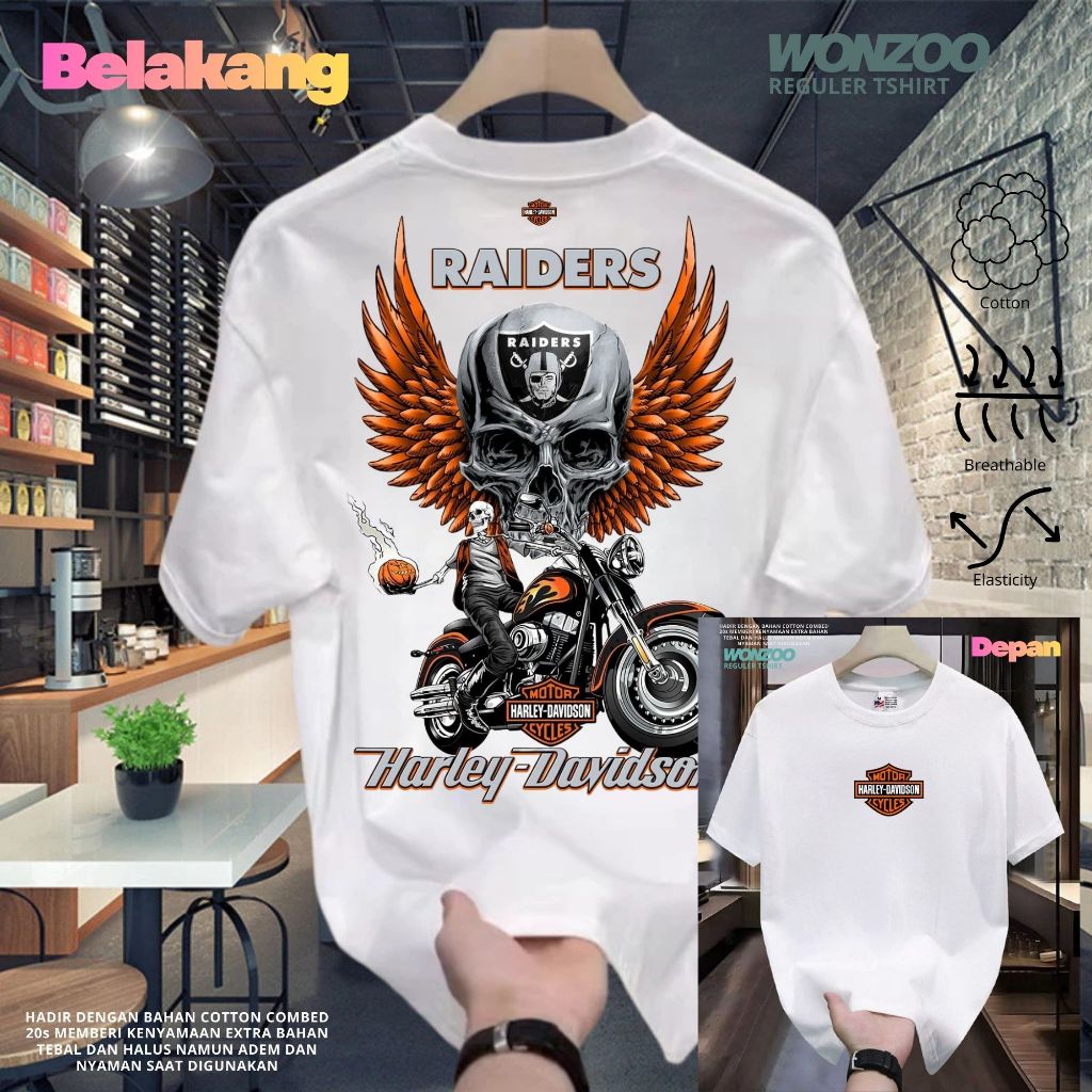 KAOS TSHIRT MOTOR HARLEY DAVIDSON CYCLES - BAJU HARLEY DAVIDSON HD - PREMIUM QUALITY
