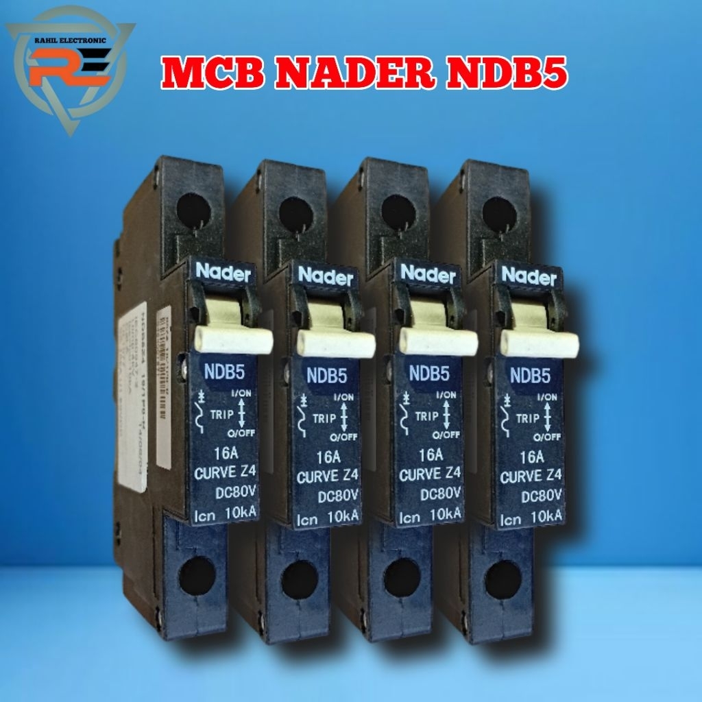 MCB NADER NDB5 CURVE Z4 DC80V 1PHASE. TESEDIA 6A. 16A. 25A. 40A. KUWALITAS ORIGINAL