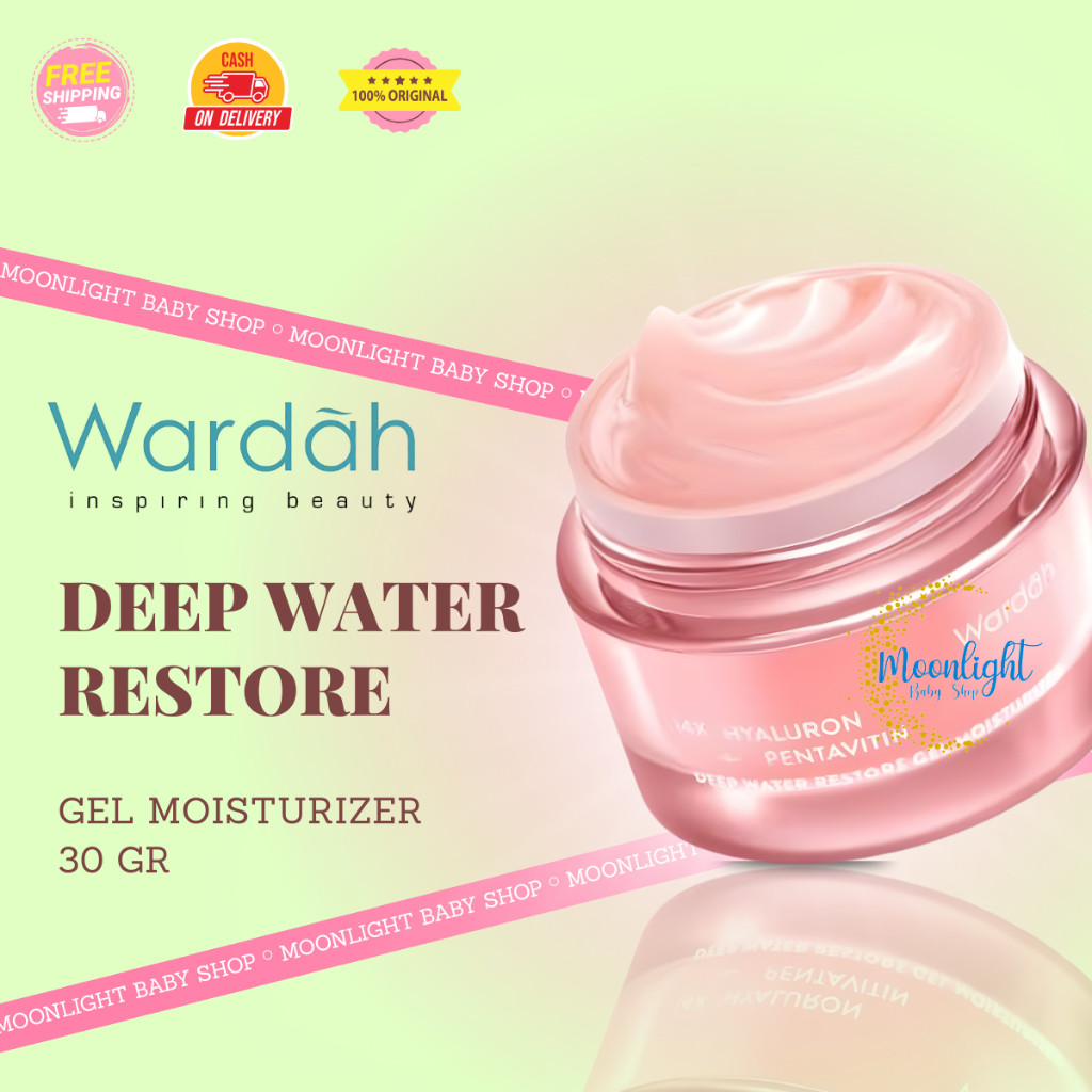 Wardah 14X Hyaluron + Pentavitin Deep Water Restore Gel Moisturizer | Pelembab Wajah