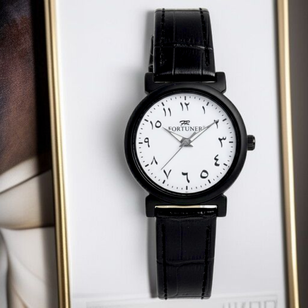 Jam Tangan Wanita Angka Arab Strap Kulit Tahan Air Aliyah