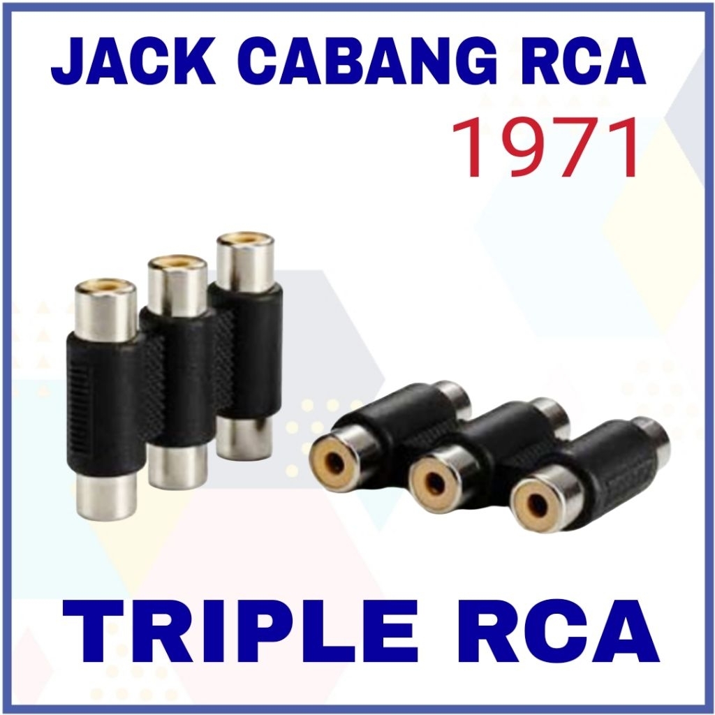 jack Cover Triple RCA Socket TRPILE FEMALE RCA Jack Sambungan RCA