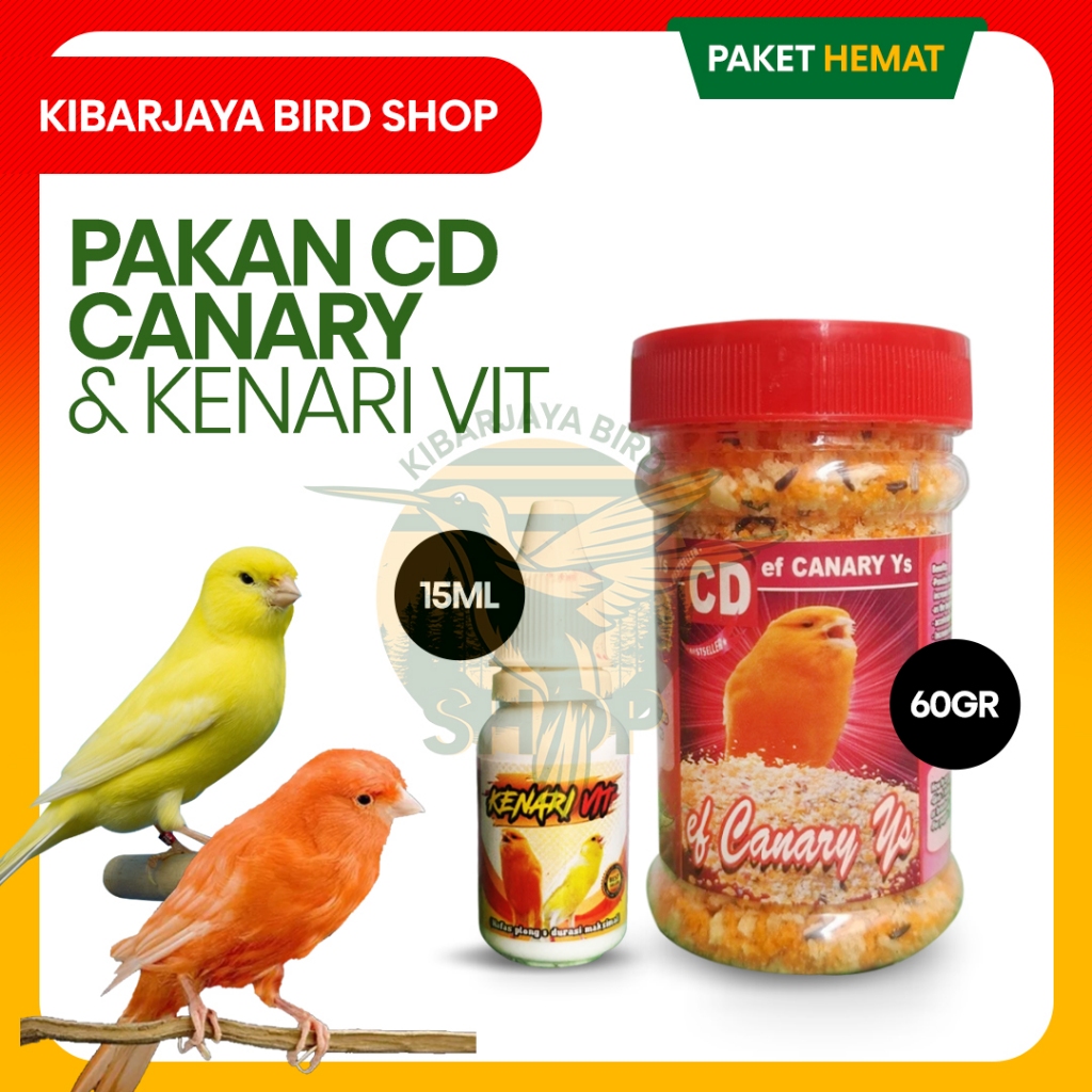 [PAKET HEMAT KENARI GACOR] CD EF CANARY YS 60G PAKAN HARIAN + KENARI VIT 15ML VITAMIN HARIAN