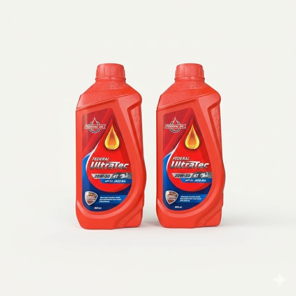 PAKET 2 BOTOL OLI FEDERAL ULTRATEC 1 LITER SAE 20W-50
