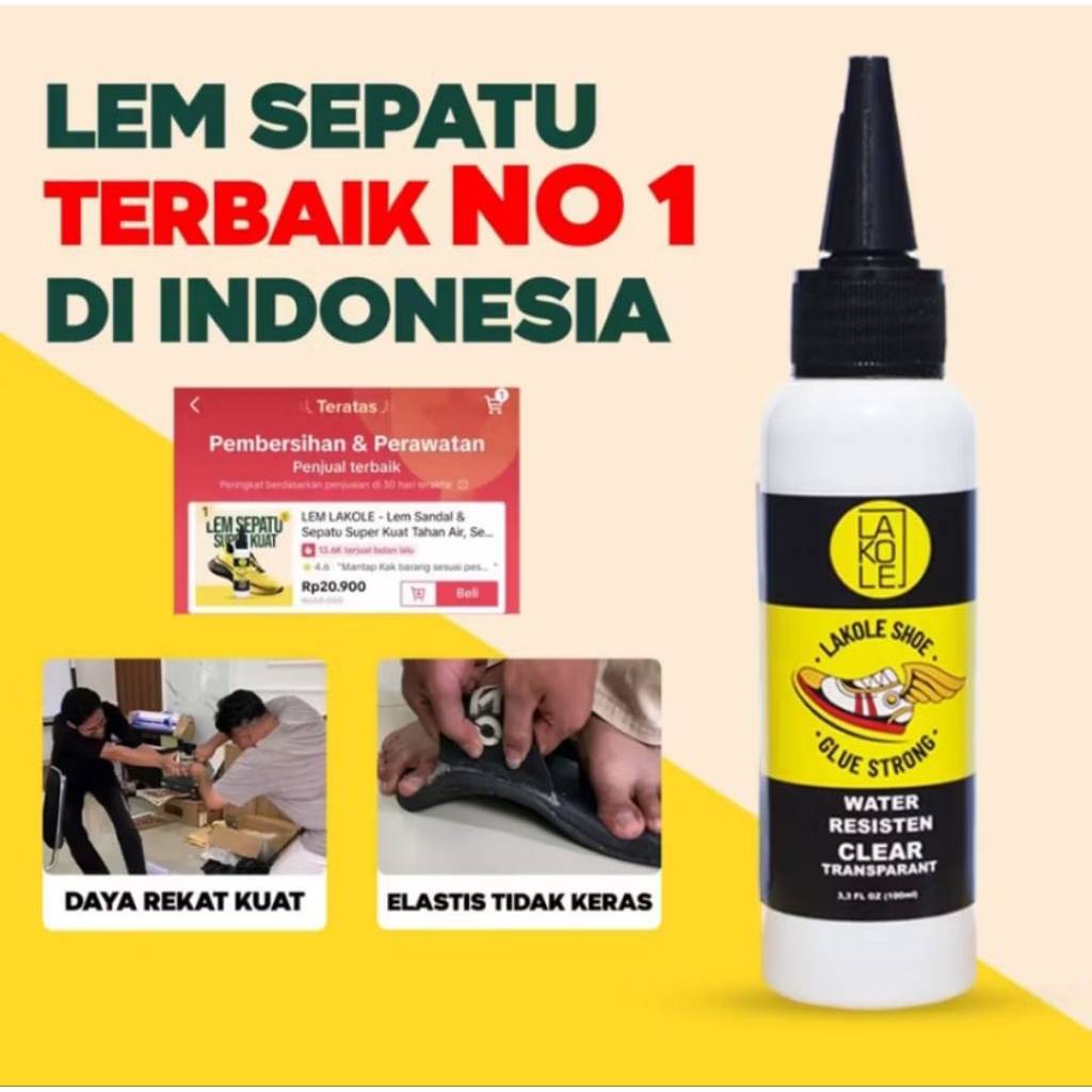 Lem Sepatu Lakole Super Kuat Cepat Kering Dan Tahan Lama