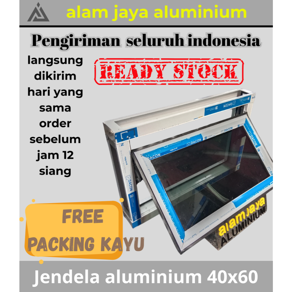 Jendela aluminium 60x40 casement